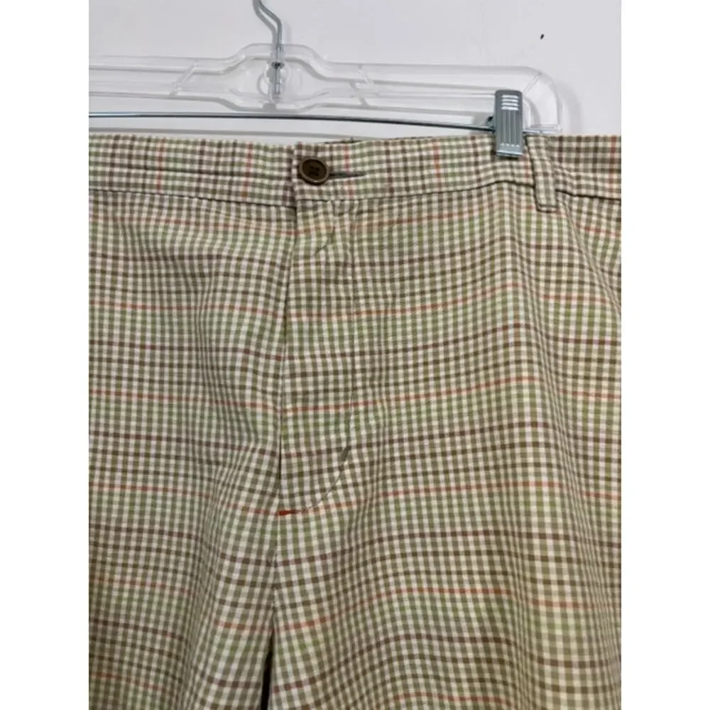 Tommy Bahama Shorts Plaid Golf Size 42 100% Cotton Preppy Flat Front